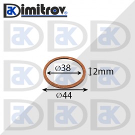 Дифтунга Ø 38 х Ø 44 х 2 mm медна
